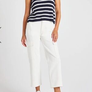 SPLENDID WHITE DENIM CROP CARGO PANT (a138)
